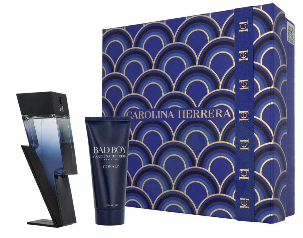 Carolina Herrera: Bad Boy Cobalt Elixir, Eau de parfum pentru bărbați, 100 ml + Bad Boy Cobalt, Revigorant, Geamătătură revigoroasă, Pentru toate tipurile de piele, 100 ml