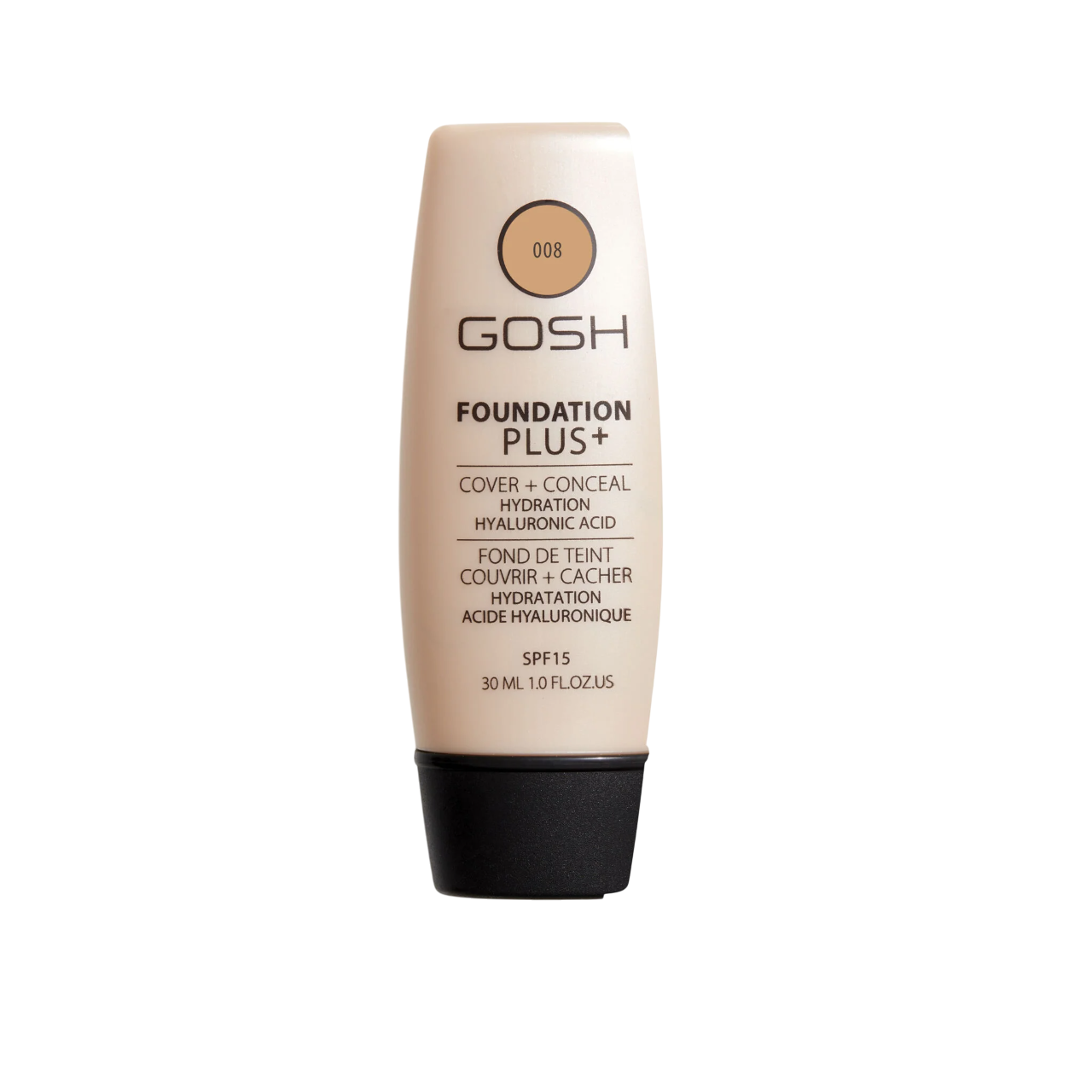 Oh, Fondul de baza Plus+, Cover & Conceal, Fondul de bază lichid, 008, Auriu, 15 SPF, 30 ml.