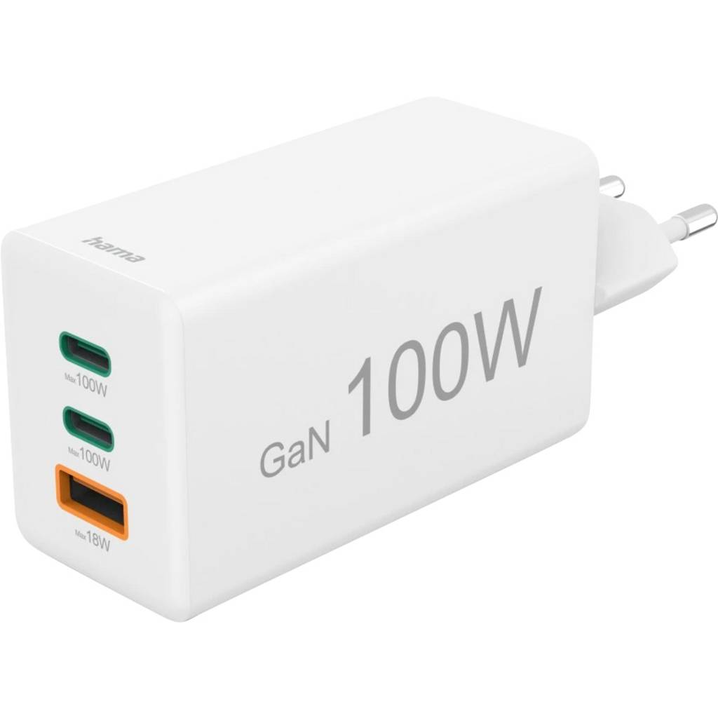 Hama Schnellladegerät, GaN, 2x USB-C, 1x USB-A, Mini-Ladegerät, PD, 100 00201997