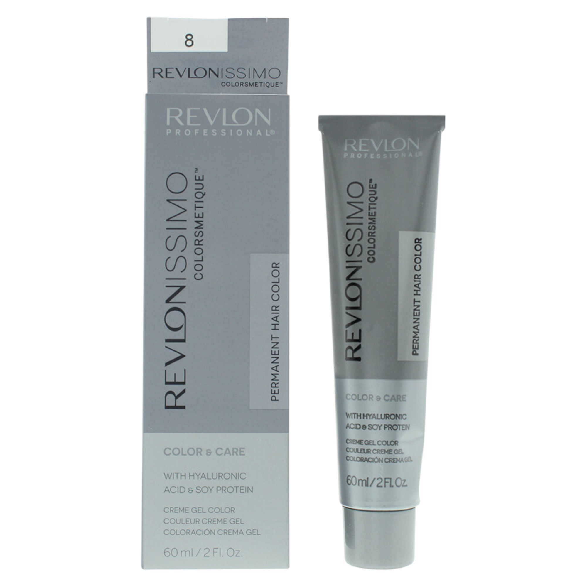 Revlon, Revlonissimo Colorsmetique, Hyaluronic Acid, Permanent Hair Dye, 8 Light Blonde, 60 ml