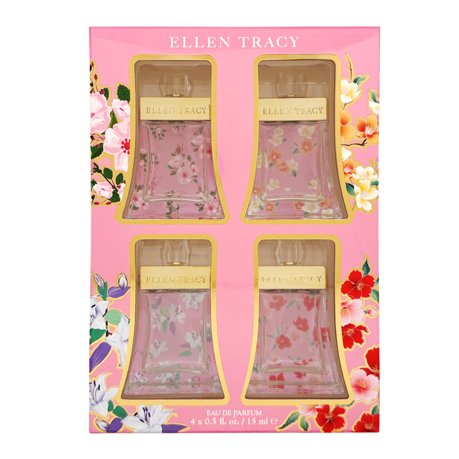Set Ellen Tracy: Sparkling, Eau De Parfum, For Women, 15 ml + Bloom, Eau De Parfum, For Women, 15 ml + Dashing, Eau De Parfum, For Women, 15 ml + Luminous, Eau De Parfum, For Women, 15 ml