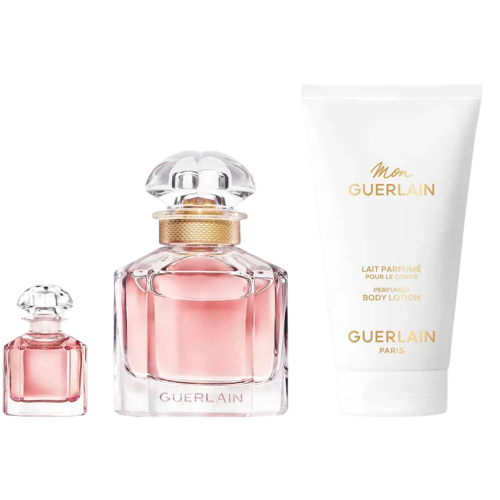Setul Guerlain: Mon Guerlain, Eau de Parfum, Pentru Femei, 50 ml + Mon Guerlain, Eau De Parfum, Pentru Femei, 5 ml + Mon Guerlain, Lotion Corporelă, Corp, 75 ml