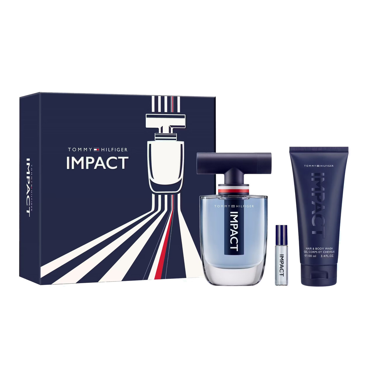 Setul Tommy Hilfiger: Impact, Eau De Toilette, Pentru Bărbați, 50 ml + Impact, Eau De Toilette, Pentru Bărbați, 4 ml + Impact, Gel de Duș, Corp, 100 ml