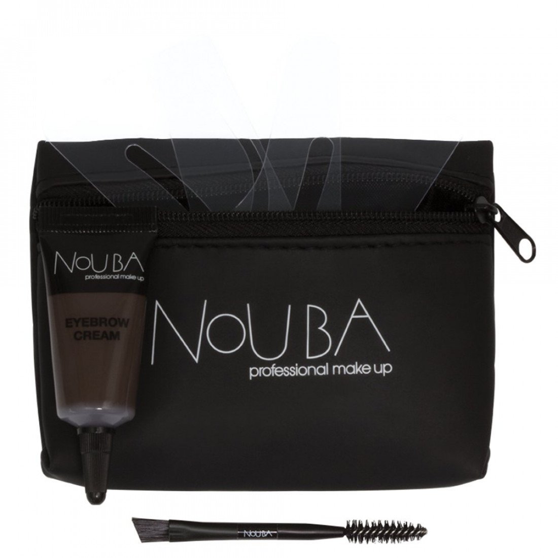 25 Set Nouba:
Nouba, Göz Tüylü Kuyruk Bıçağı
+ Nouba, Göz Tüylü Jel, 7 ml 
+ Tekstil Makyaj Çantası, Siyah