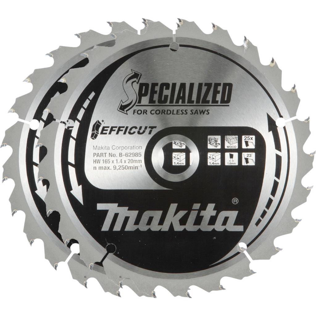 Makita B-62985-2 Circular saw blade set 165 x 20 x 1.4 mm Number of co B-62985-2