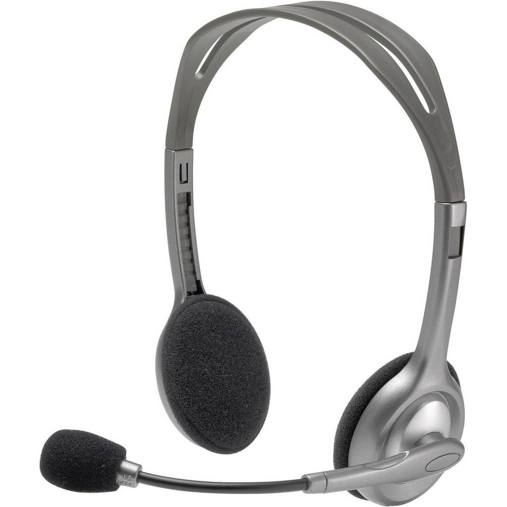 Logitech H110 On-ear headset Corded (1075100) Stereo Grey Microphone  981-000271