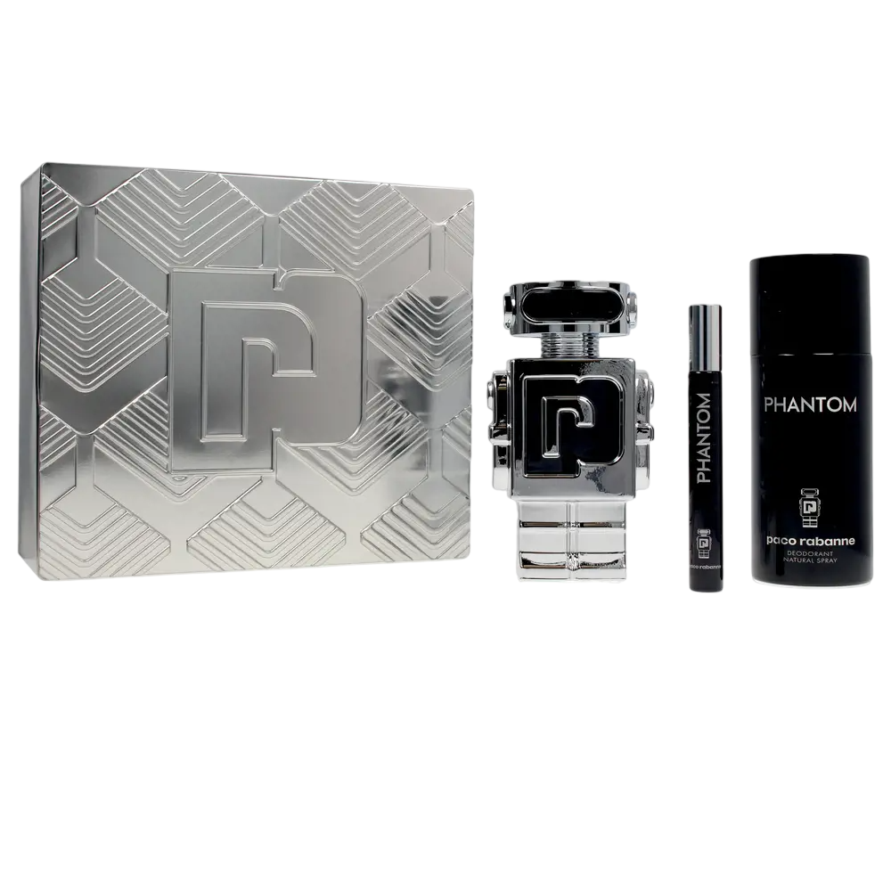 Paco Rabanne: Phantom, Parfum de Toaletă, Pentru Bărbați, 100 ml + Phantom, Parfum de Toaletă, Pentru Bărbați, 10 ml + Phantom, Spray Deodorant, Pentru Femei, 150 ml