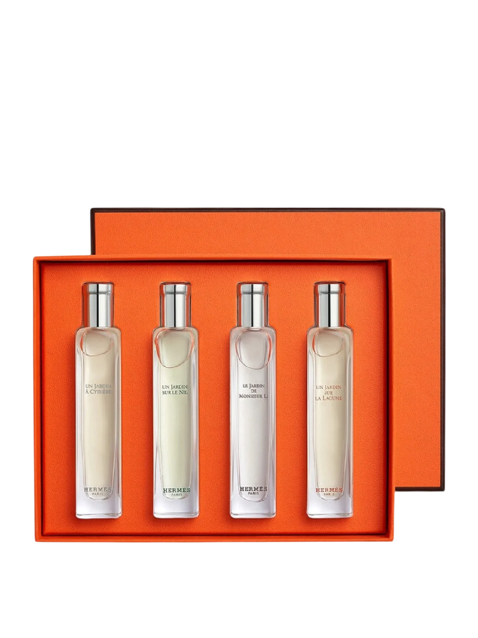 Set Hermes: Un Jardin A Cythere, Eau De Toilette, Unisex, 15 ml + Un Jardin Sur Le Nil, Eau De Toilette, Unisex, 15 ml + Le Jardin de Monsieur Li, Eau De Toilette, For Women, 15 ml + Un Jardin Sur La Lagune, Eau De Toilette, Unisex, 15 ml