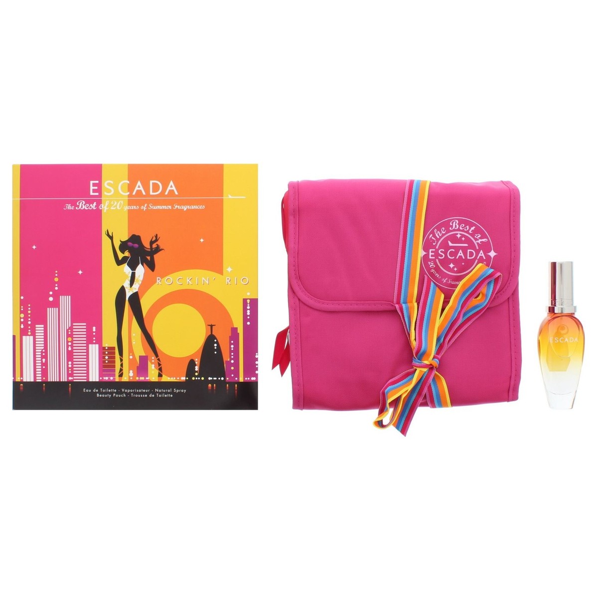Escada: Rockin' Rio, Tuvalet Suyu, Kadınlar için, 30 ml + Escada, Tekstil Çanta, GWP (Ürün Verişi), Pembe