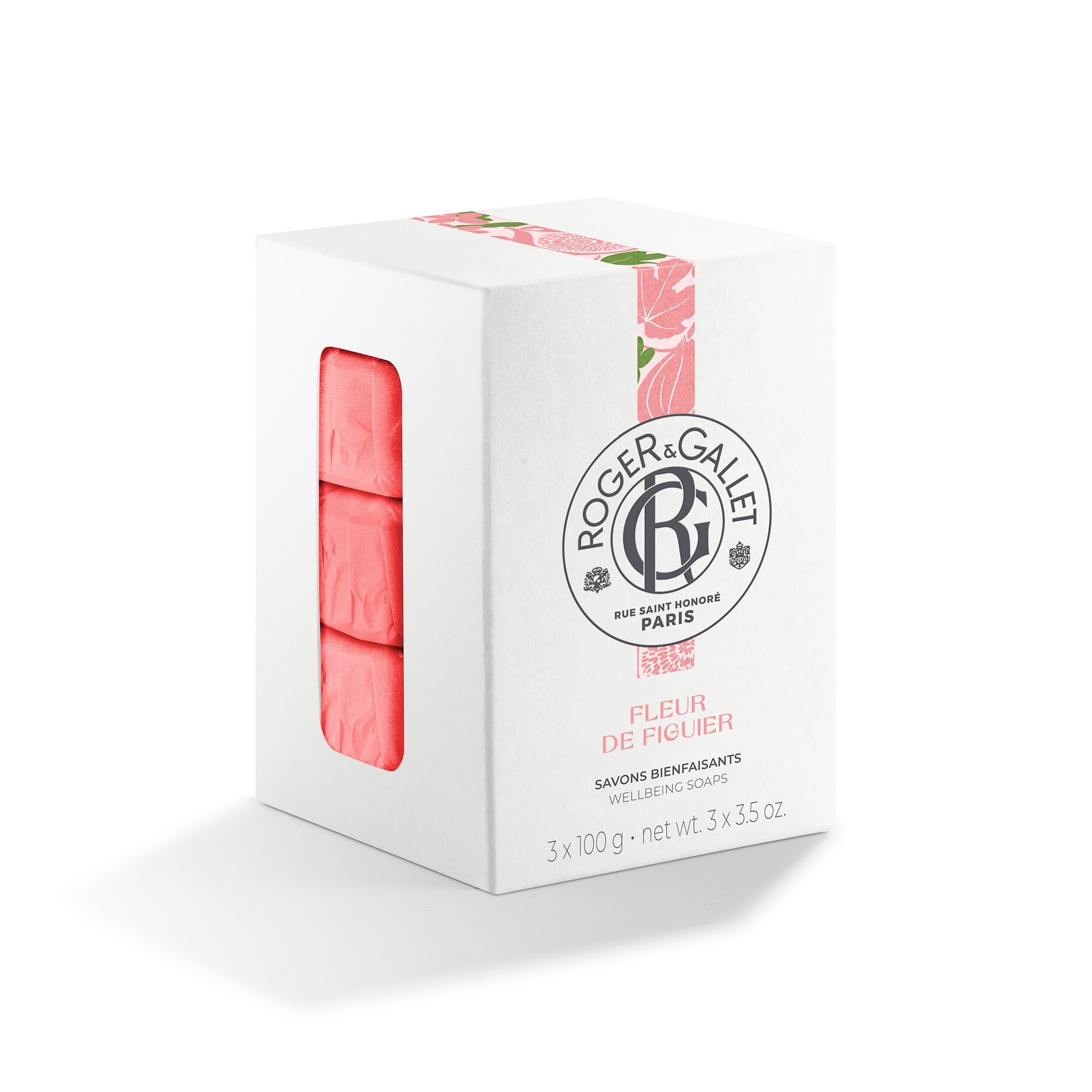 Trio Setul de băutură a lui Roger & Gallet, Fleur De Figuier, Baretă de săpun, 3x, 100 g.