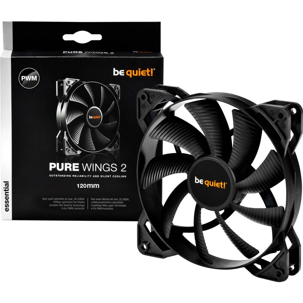BeQuiet Pure Wings 2 120mm PC fan Black (W x H x D) 120 x 120 x 25 mm BL039
