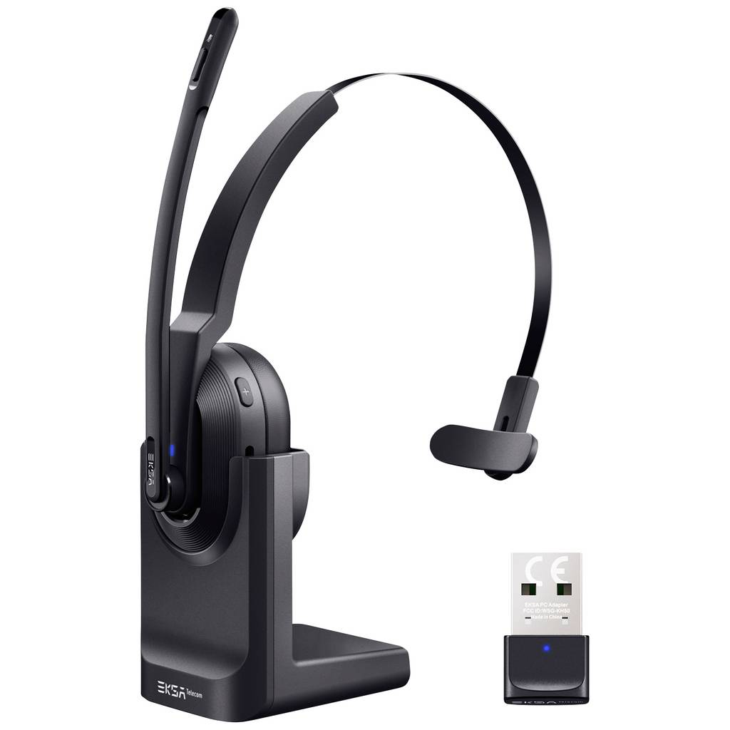 EKSA H5 On-ear headset Bluetooth® (1075101) Black Microphone noise cancelling H5