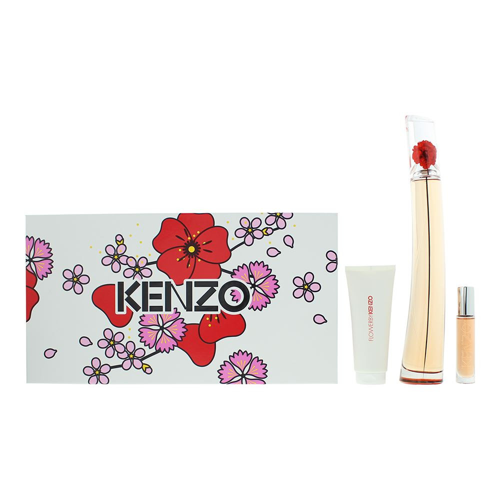 Set Kenzo: Flori L'Absolu, Eau de Parfum pentru Femei, 100 ml + Flori L'Absolu, Eau de Parfum pentru Femei, 10 ml + Flori L'Absolu, Hidrantă, Body Lotion, 75 ml