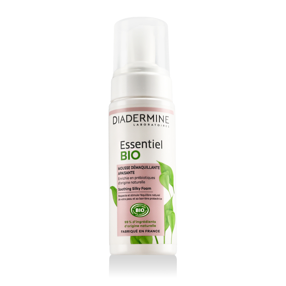 Foamă silicioasă calmantă Diadermine Laboratoarele Esențiale BIO, 150 ml.