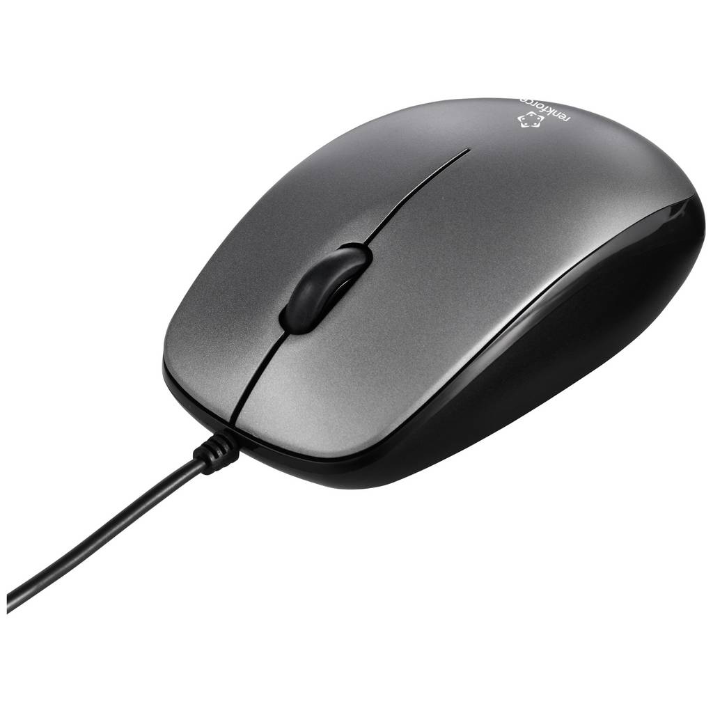 Renkforce RF-5805910 Mouse Corded Optical Grey 3 Buttons 1000 dpi Bui RF-5805910