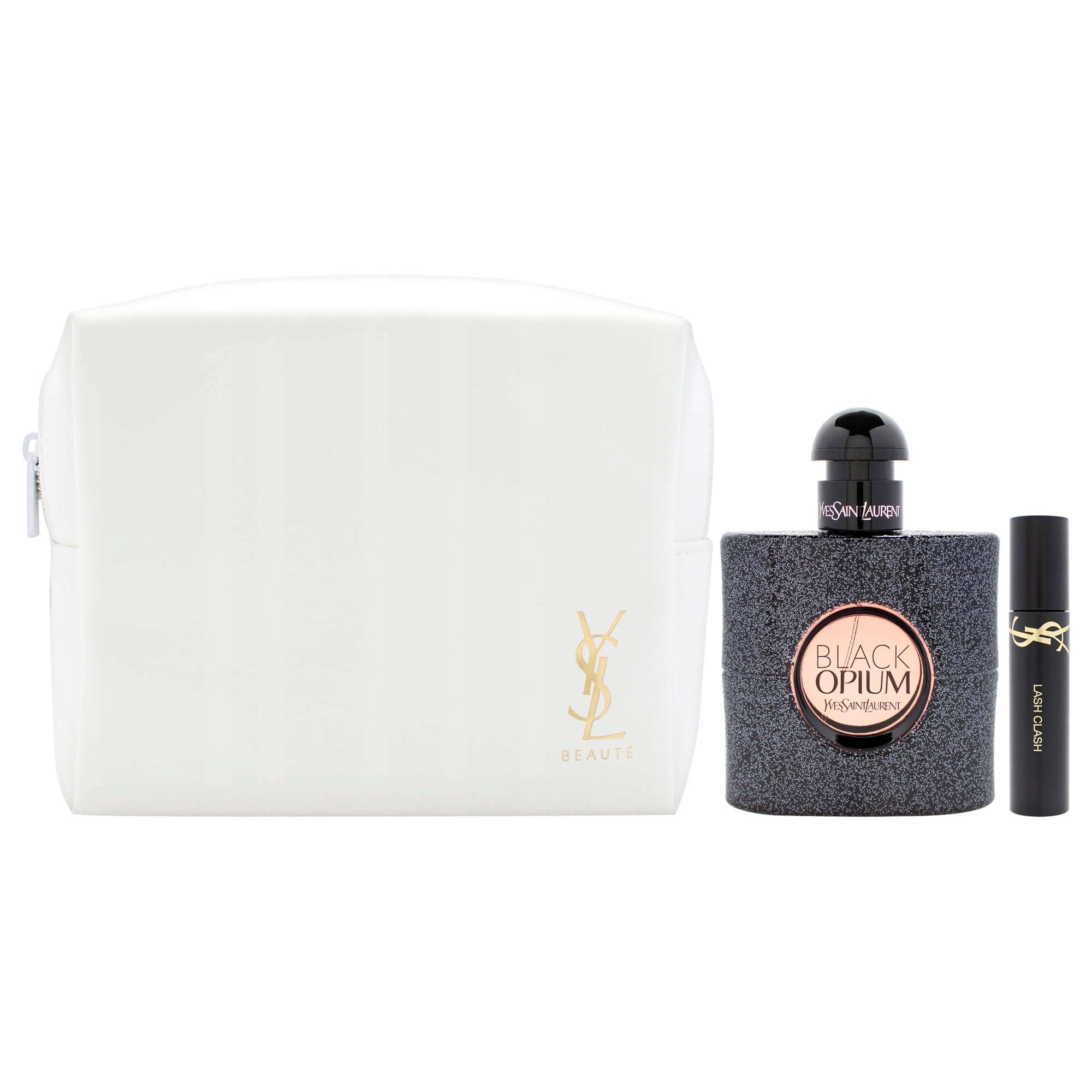 Yves Saint Laurent: Black Opium, Eau De Parfüm, Kadınlar için, 50 ml + Yves Saint Laurent, Maska, Siyah, 2 ml + Yves Saint Laurent, Ücretsiz Ürün Paketi Tekstil Cebi, Beyaz