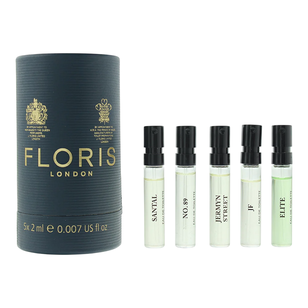 Keşif Koleksiyon Seti Floris Of London: No. 89, Tuvalet Suyu, Erkekler için, 2 ml * Vial + Santal, Tuvalet Suyusu, Erkekler için, 2 ml * Vial + Jermyn Caddesi, Eau De Toilette, For Men, 2 ml *Vial + JF, Eau De Toilette, For Men, 2 ml *Vial + Elit, Eau De Toilette, For Men, 2 ml *Vial