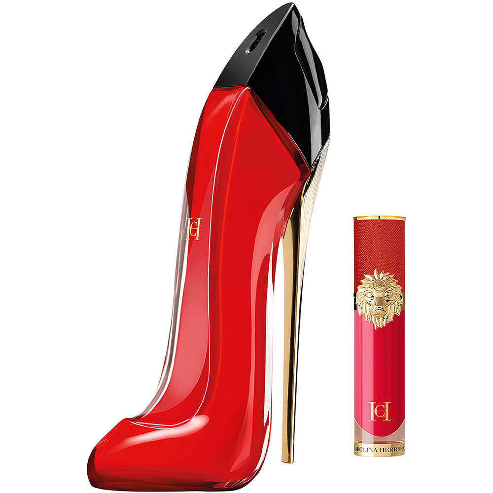 Carolina Herrera: Fata Foarte Bună, Eau de Parfum, Pentru Femei, 80 ml + Lichidul pentru buze, Sticla lipostick lichid, 210, 5 ml.