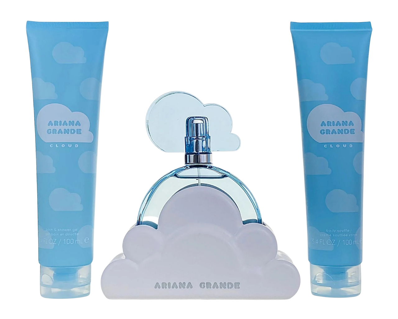 Set Ariana Grande: Cloud, Eau De Parfum, For Women, 100 ml + Cloud, Hydrating, Body Lotion, 100 ml + Cloud, Body Wash, Body, 100 ml