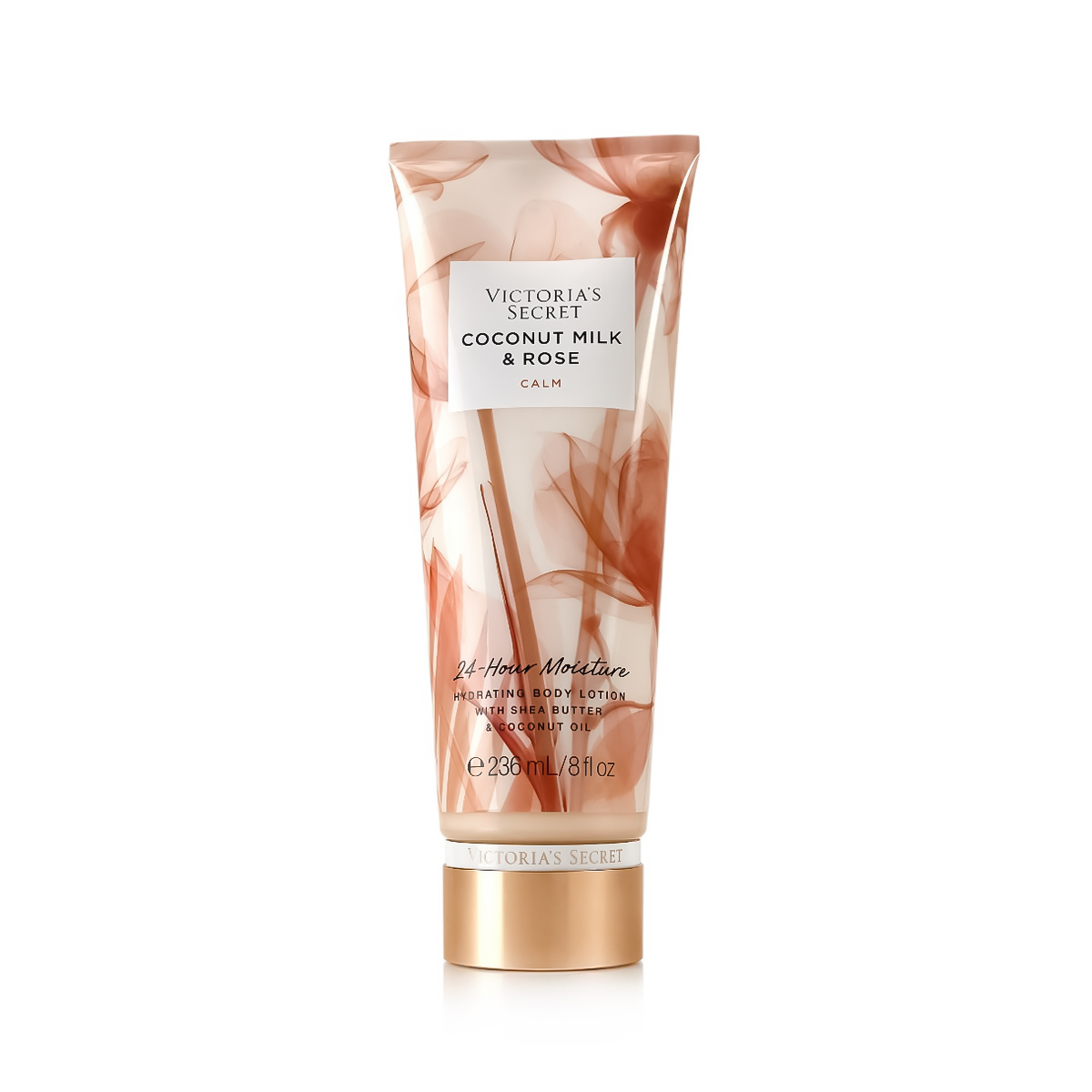 Lăutarea Victoria's Secret Ulei de cocos și Trandafir - Culoare calmantă pentru corp, 236 ml (femeie)