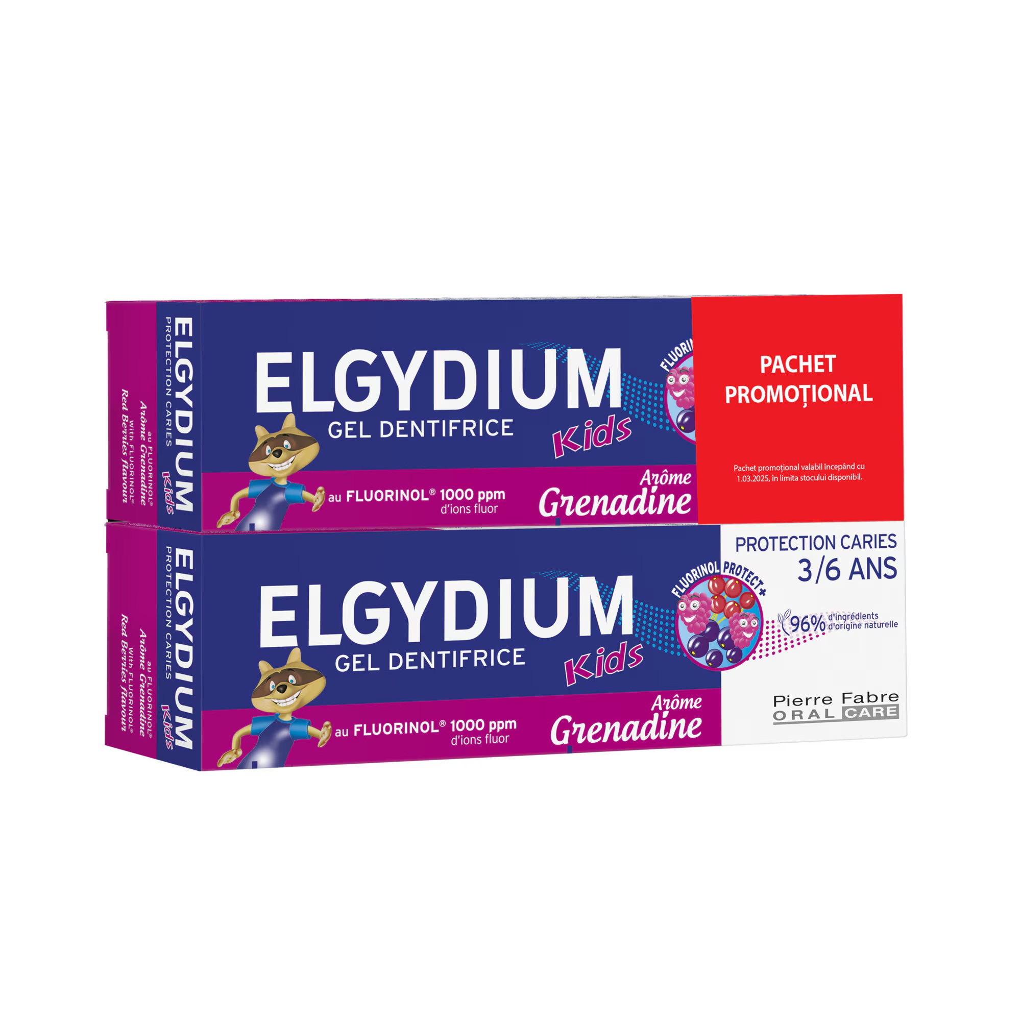 Set Duo, Elgydium, Junior, Paraben-Free, Protection, Toothpaste, 2 pcs, 50 ml