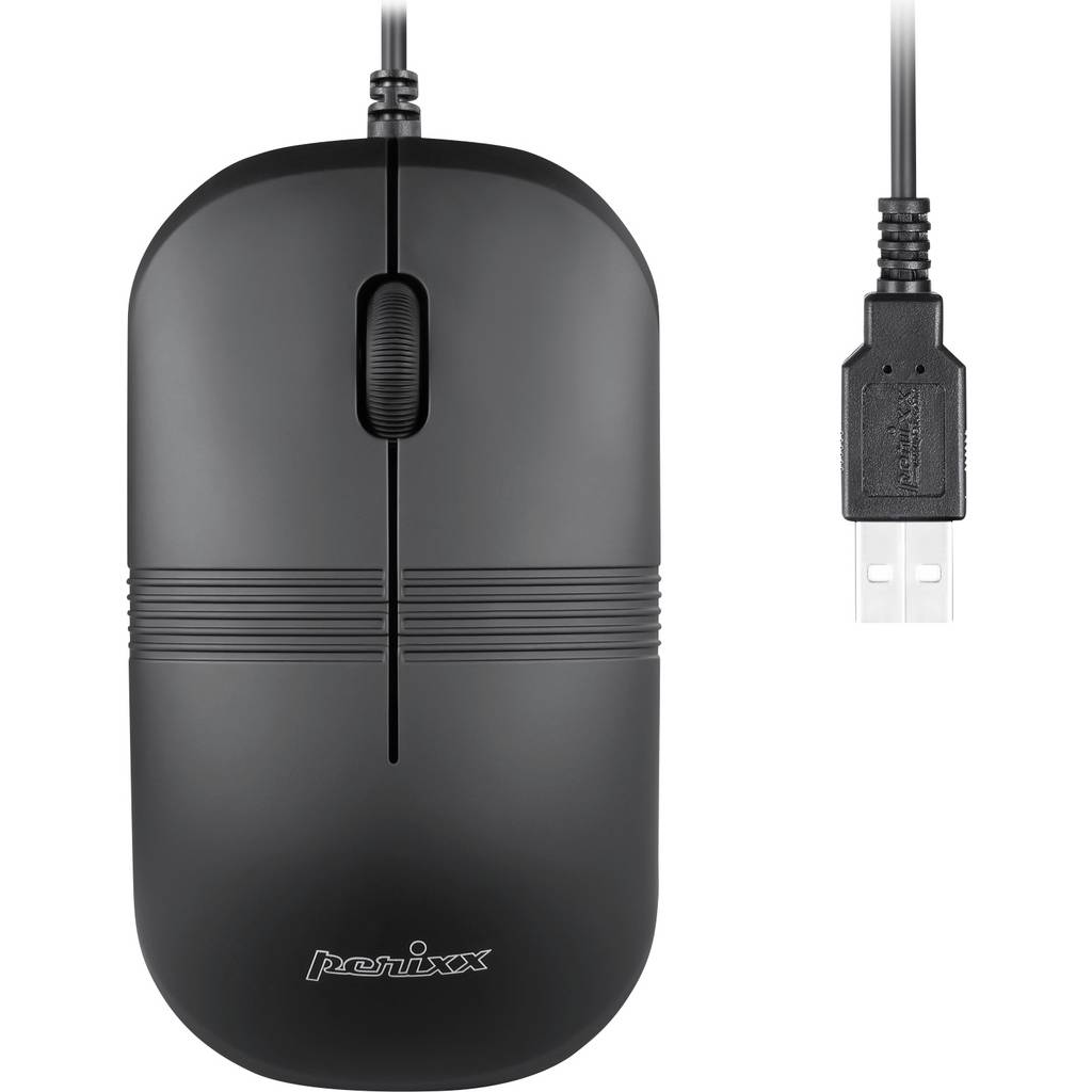 Perixx PERIMICE-503 B Mouse Corded Optical Black 1600 dpi Water-proof (IPX 11419