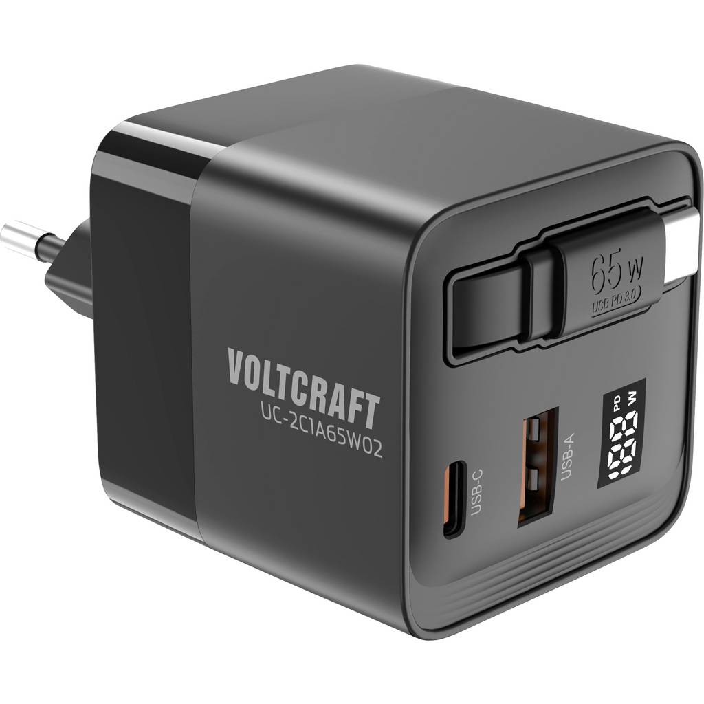 VOLTCRAFT UC-2C1A65W02 USB charger 65 W 1x USB-A, 2x USB-C® No. of o VC-16619015