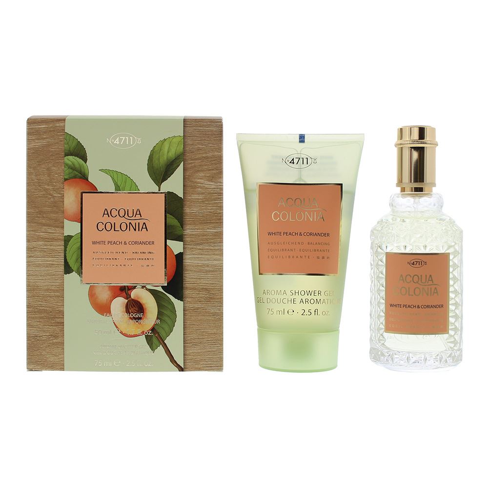 Set 4711: Acqua Colonia White Peach & Coriander, Eau De Cologne, Unisex, 50 ml + Acqua Colonia, White Peach & Coriander, Moisturizing, Shower Gel, Body, All Skin Types, 75 ml