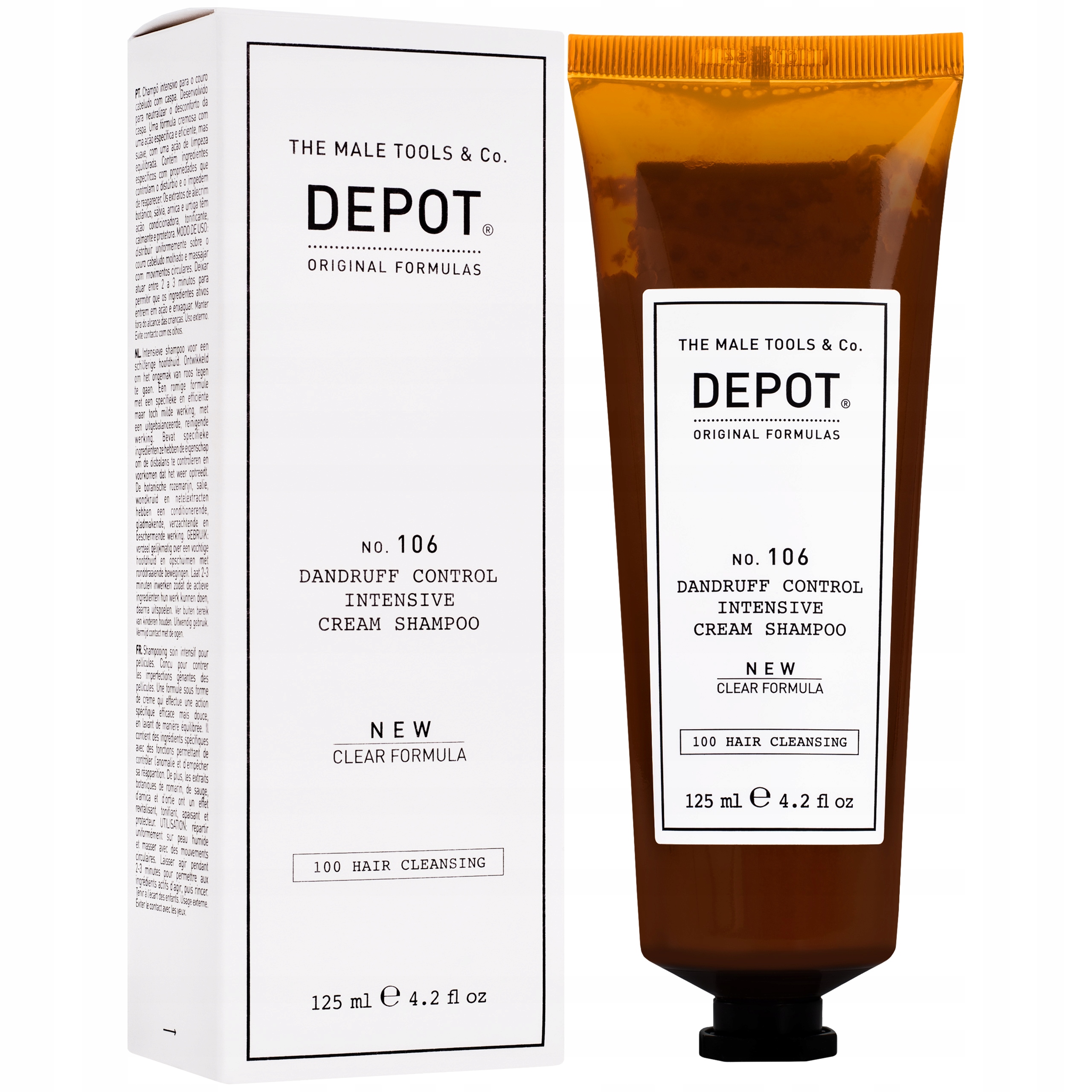 Depozit, 100 Curățare a părului Nr. 106 Formulă clară, Pro-Vitamin B5, Spumant de par, Antidetoxifiant pentru pielea capului, 125 ml