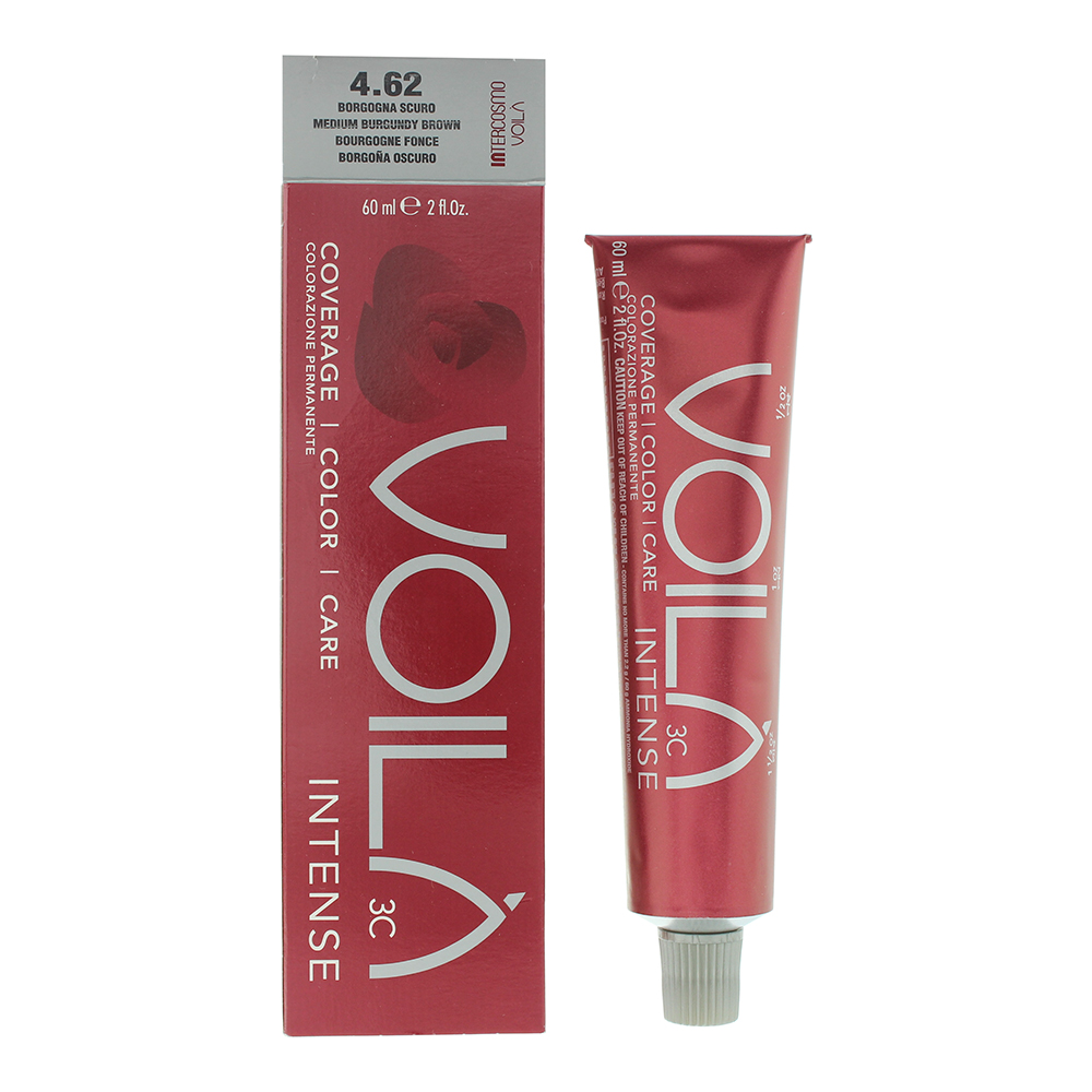 Intercosmo, Voila 3C Intense, Permanent Hair Dye, 4.62 Medium Burgundy Brown, 60 ml