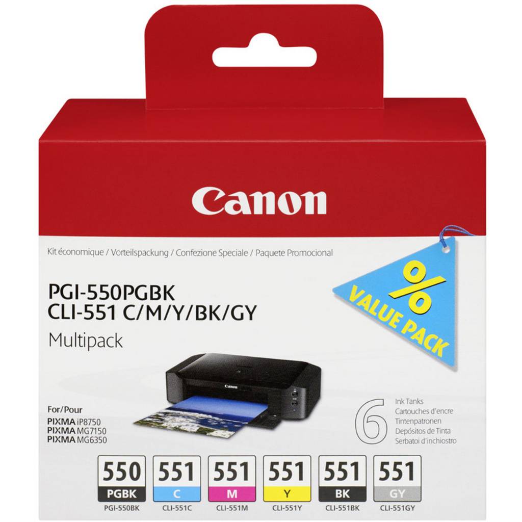 Canon Ink cartridge PGI-550PGBK/CLI-551 Multipack Original Set Photo bl 6496B005