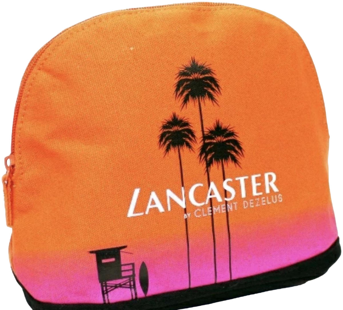 Lancaster, Soare de soare, Materiale, Pungă textile, Cosmetice, Portocaliu, Pentru femei, 25 x 18 cm.