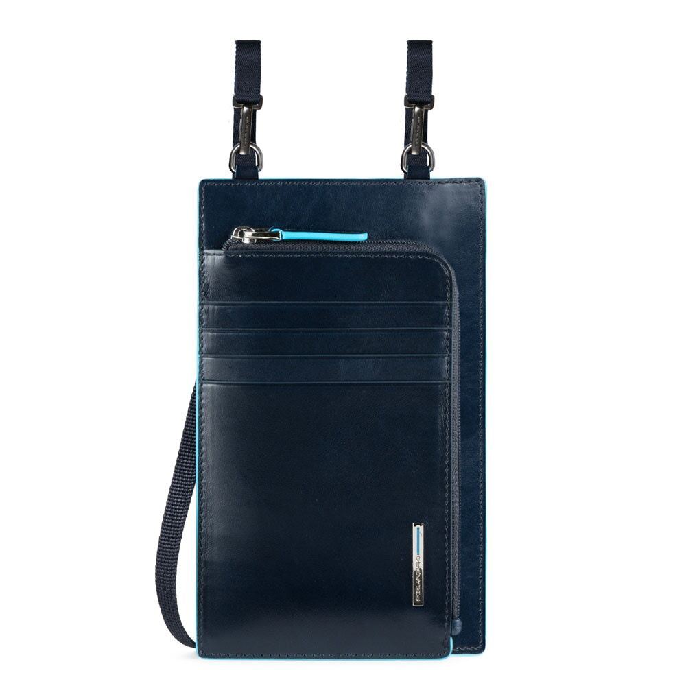 Piquadro, Tasche, Leather Crossbody Bag, Blue, 11.5 x 19 x 2 cm, For Men