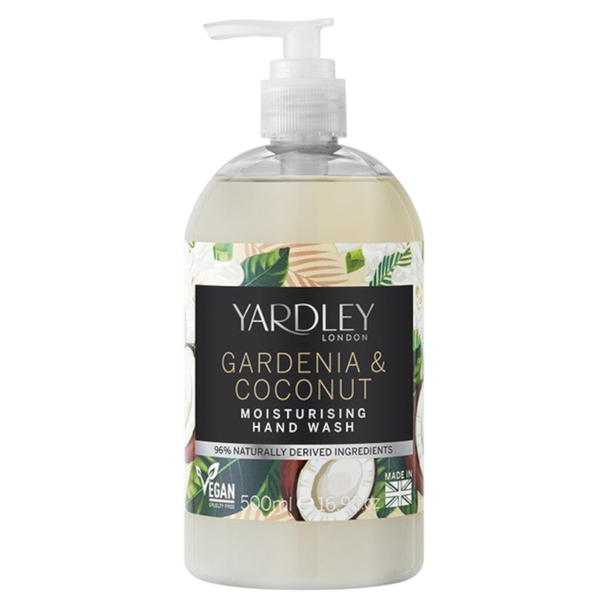 Yardley, Gardenie și Ulei de Cocoțel, Botanică, Curățește Mâinile, 500 ml.