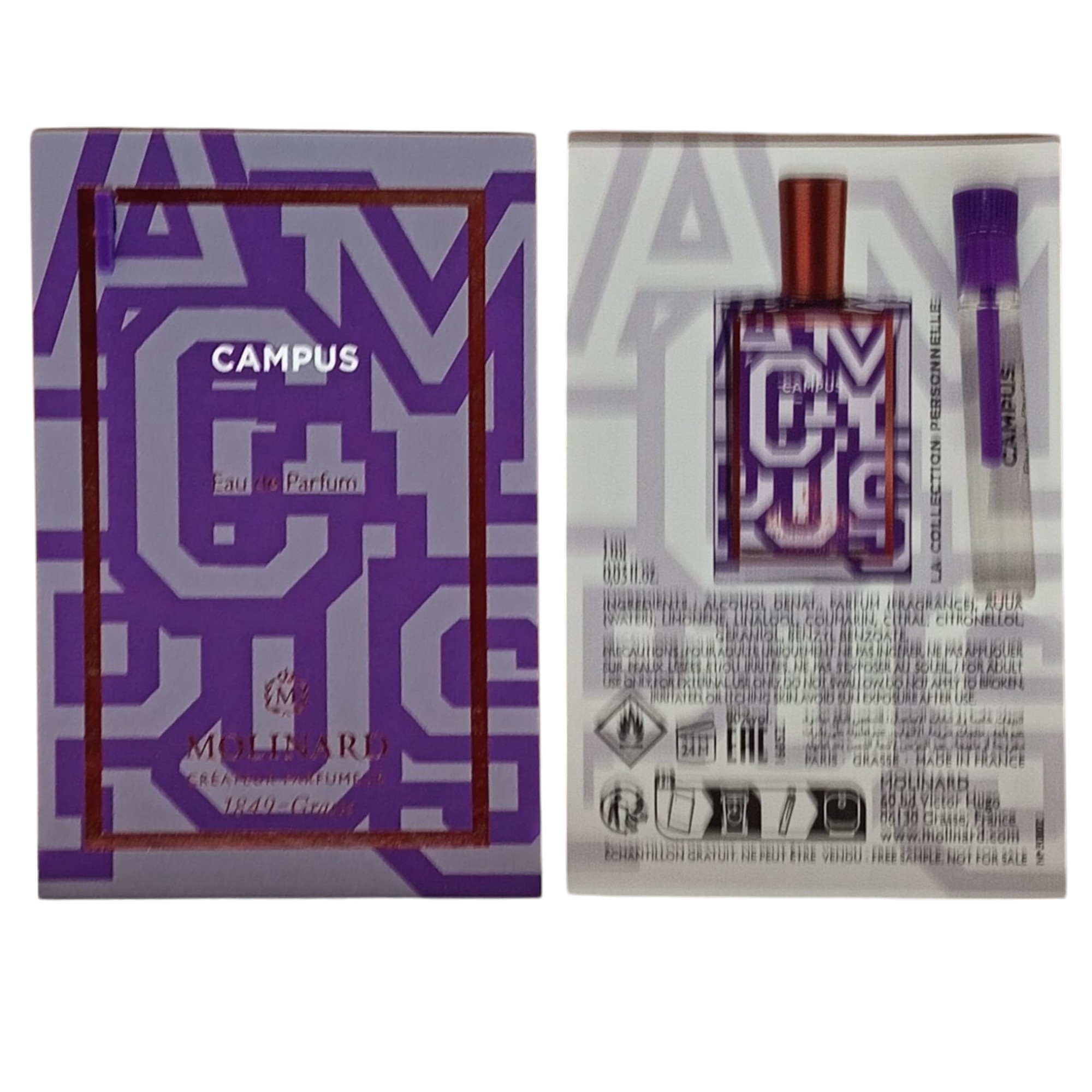 Molinard, Collection Personnelle - Campus, Eau De Parfum, For Women, 1 ml *Vial