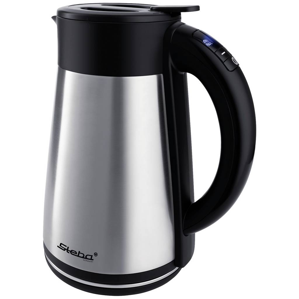 Steba WK 31 THERMO Kettle cordless, Indicator light Silver, Black Capac 43-31-00