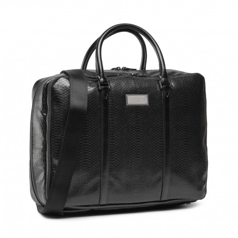 Ghicite, Ghicite, Geamănușor din piele, Geamănușor de piele pentru laptop, Compartmentul pentru laptop, Negru, 40 x 30 x 9 cm, Pentru bărbați