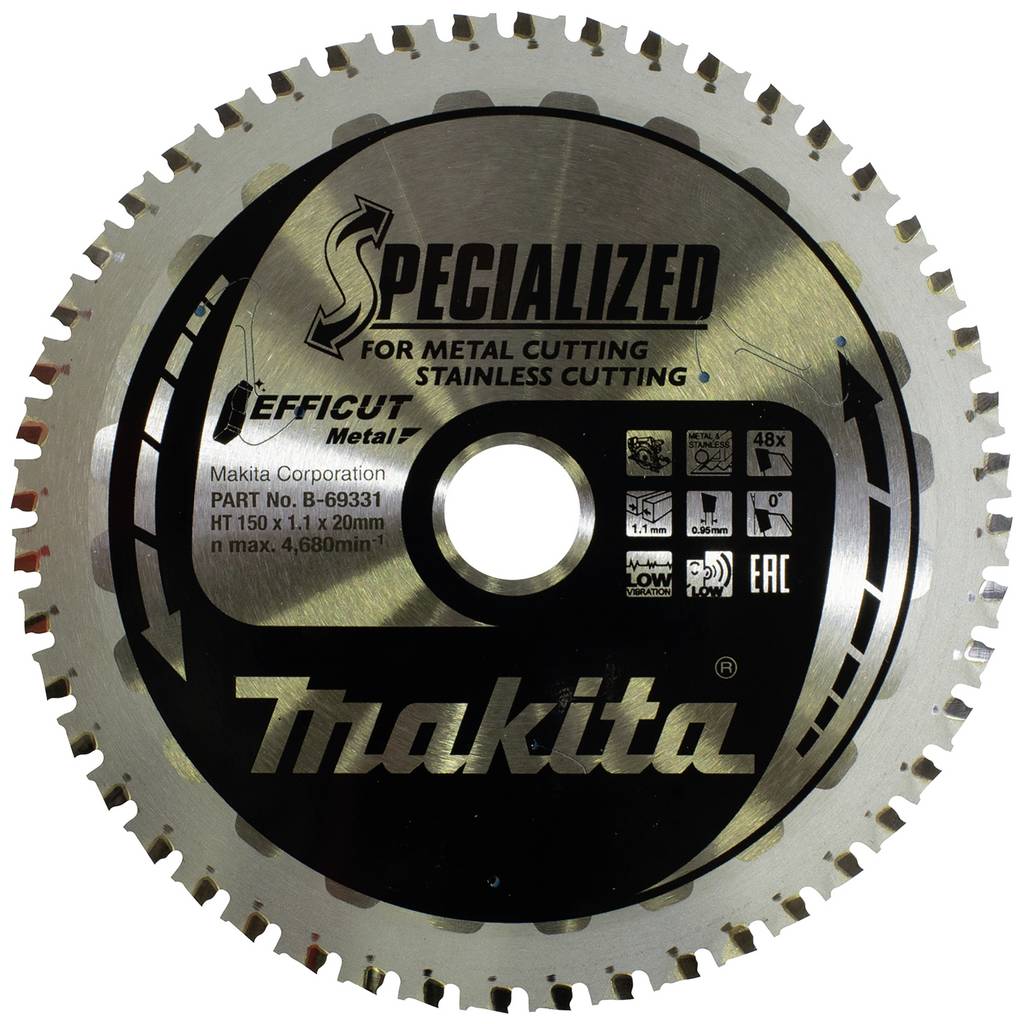 Makita B-69331 Circular saw blade 150 x 20 x 1.1 mm Number of cogs: 48 1 B-69331