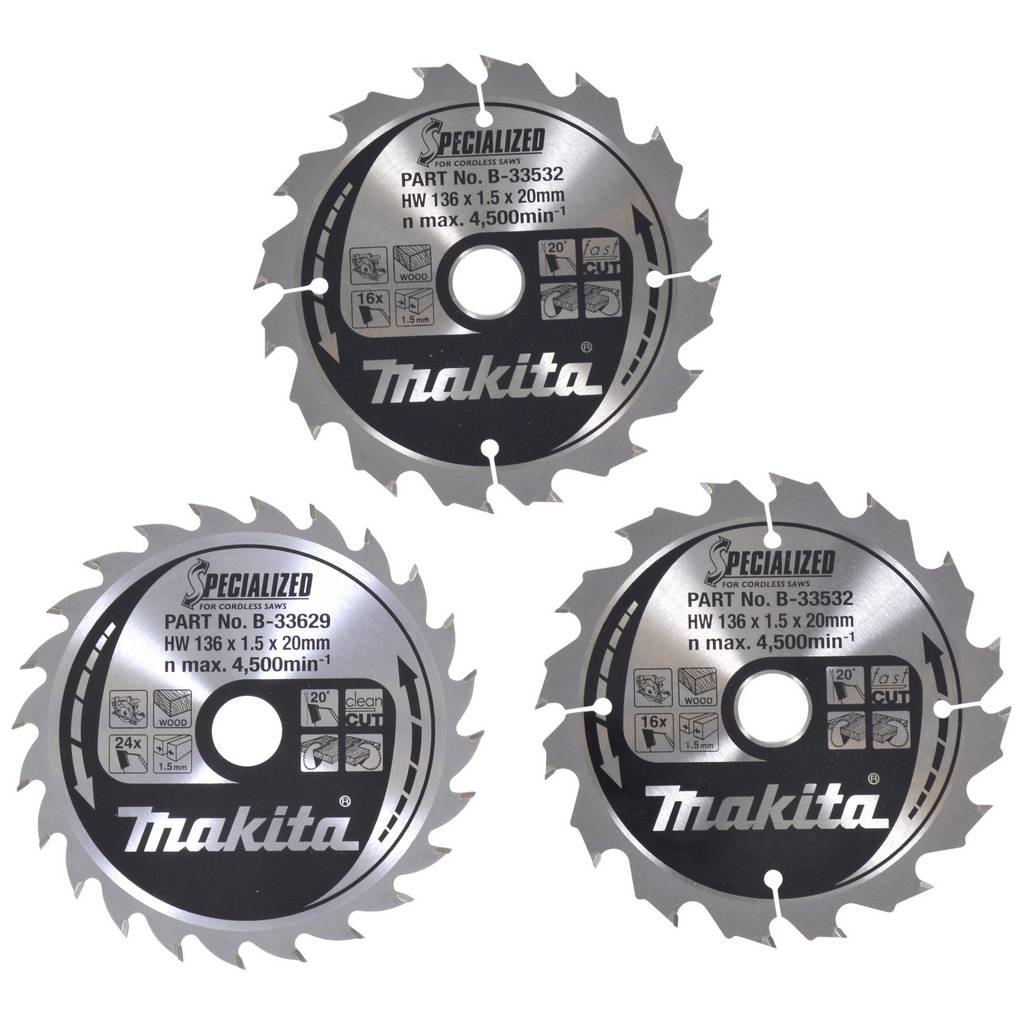 Makita B-33897 Circular saw blade set 136 x 20 x 1 mm 1 Set B-33897