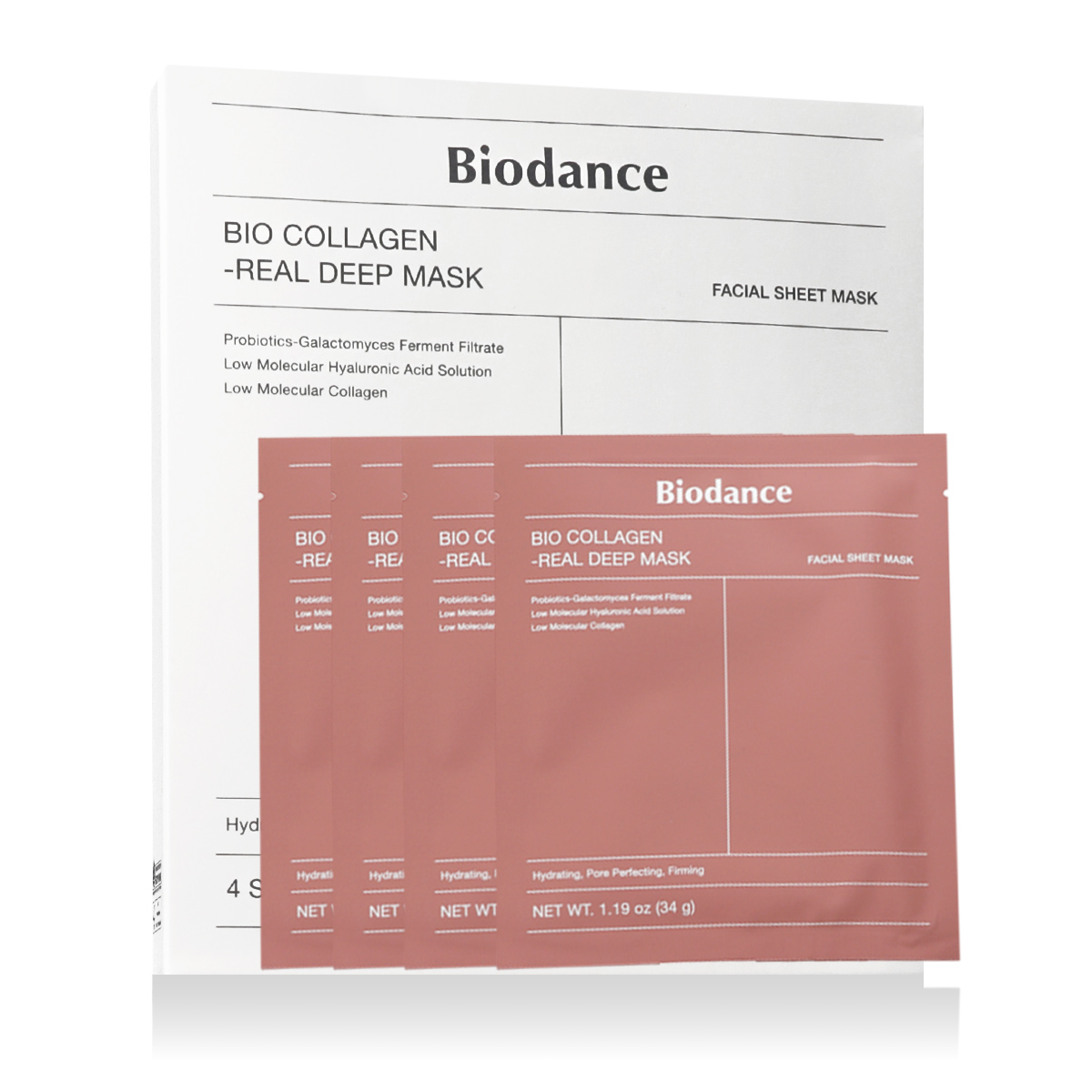 Măștile Biodance Bio Colagen Real Deep 4 x 34 g