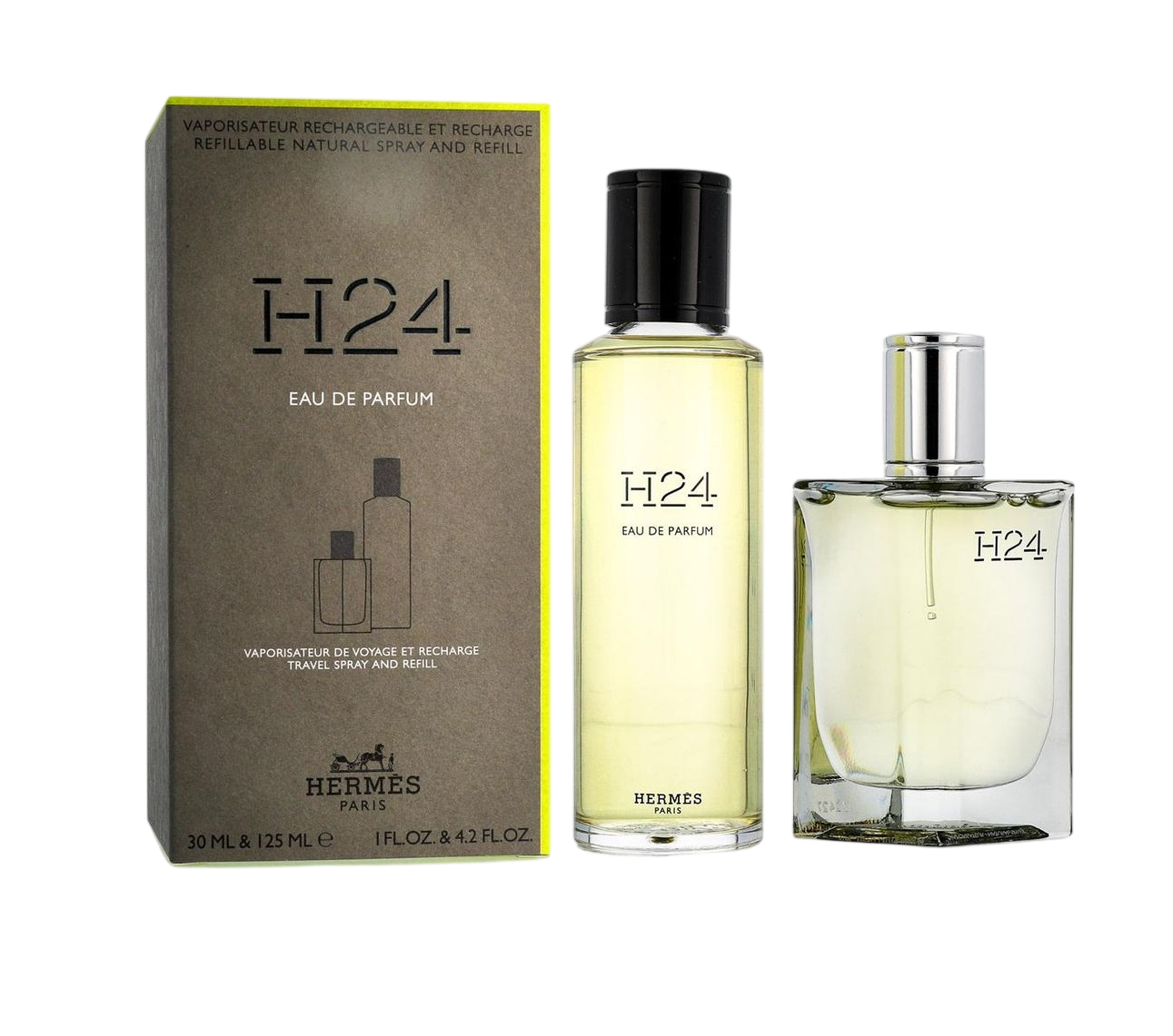 Set Hermes: H24, Eau De Parfum, Pentru Bărbați, 30 ml + H24, Eau De Parfum, Pentru Bărbați, Refill, Refillabil, 125 ml