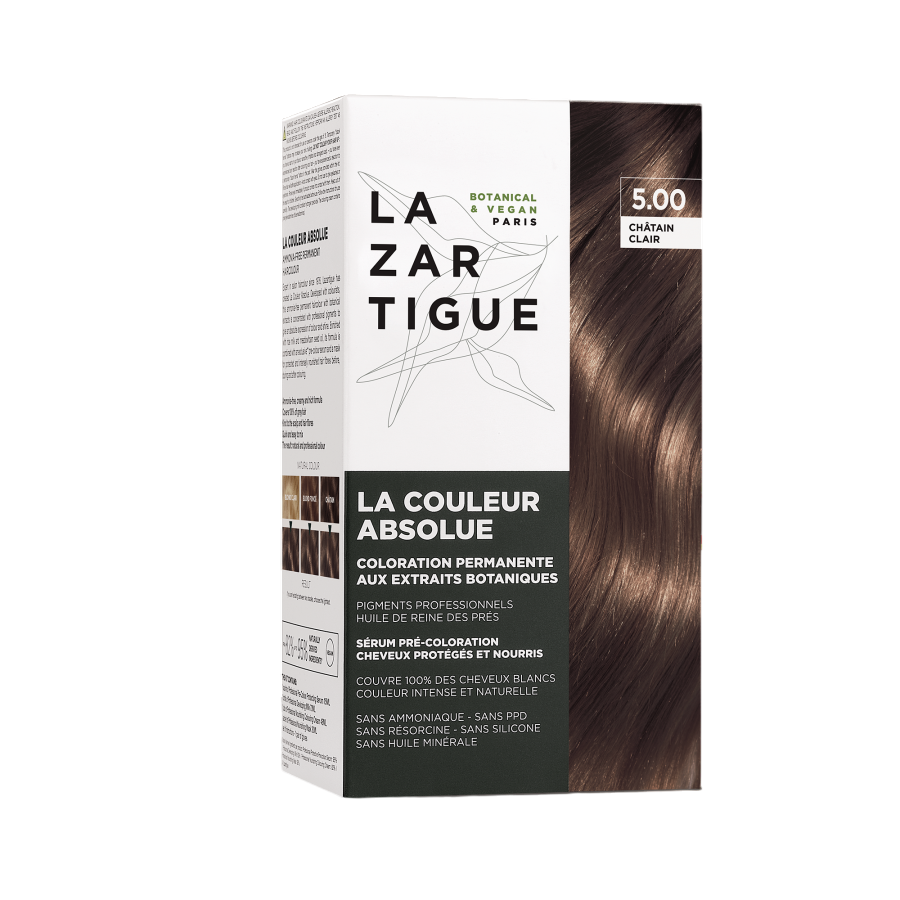 Lazartigue, Culoarea Absolută, Păr Permanenți cu Colorant, 5.00 Castaniu Ușor, 143 ml
