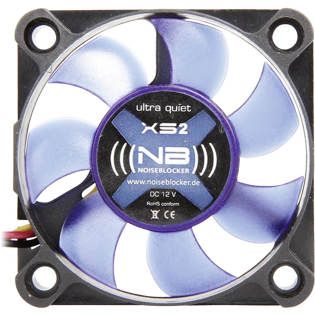 NoiseBlocker BlackSilent XS2 PC fan Black, Blue (translucent) (W x H x  ITR-XS-2