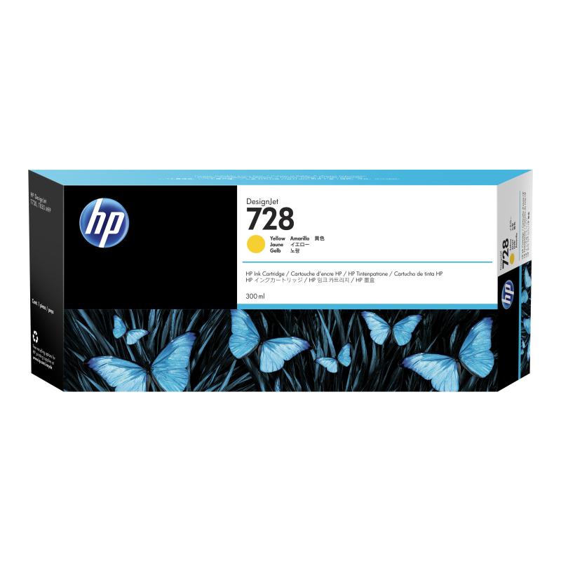 HP Ink No 728 HP728 HP 728 Yellow Gelb (F9K15A) 300 ml