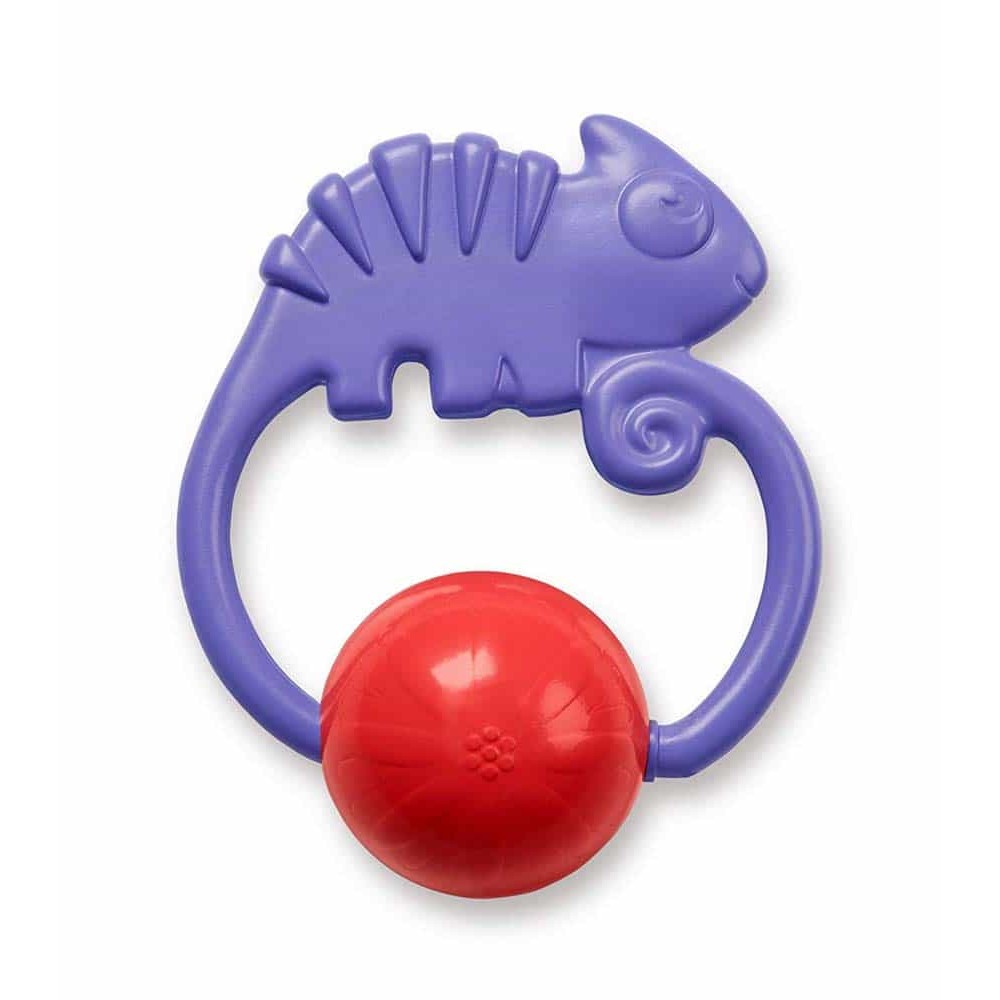 Fisher Price, Chameleon, Zgomote cu Jucărie pentru Incisivitate 2-in-1, Neutru, peste 3 luni.