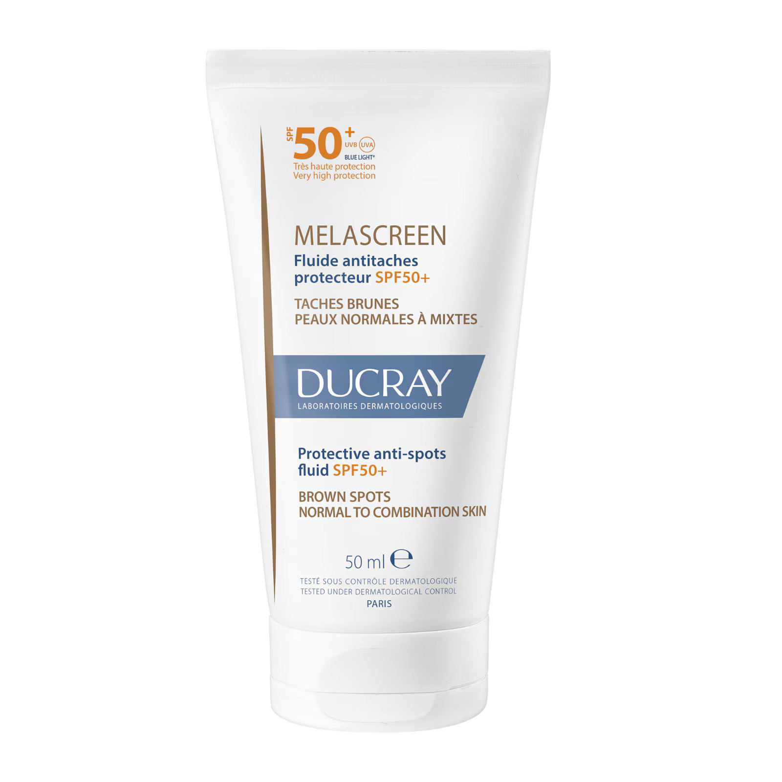 Ducray, Melascreen, Anticăi și Luminator de Piele, Fondul, Pentru Față, FPA 50+, 50 ml.