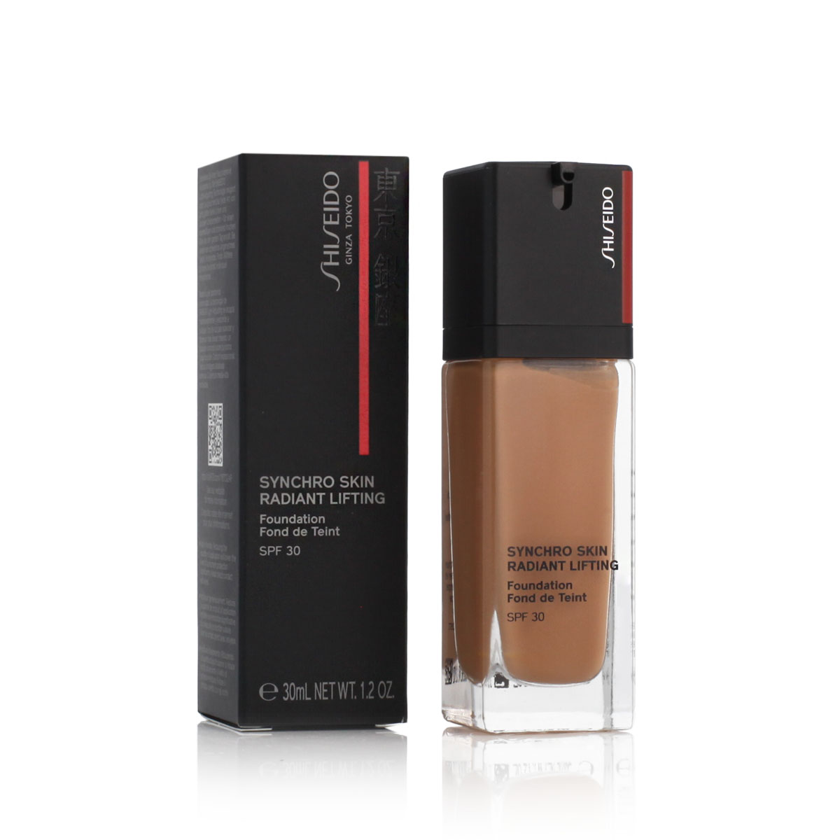 Bază de fard Shiseido Synchro Skin Radiant Lifting cu protecție solară SPF 30 (410 Sunstone) - 30 ml.