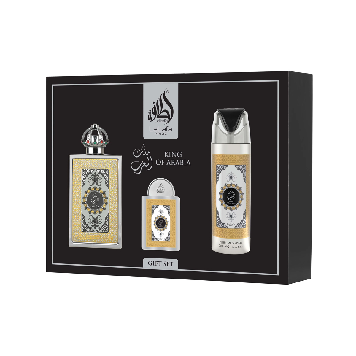 Lattafa Pride King Of Arabia EDP 100 ml + EDP 20 ml + DEO VAPO 200 ml (unisex)