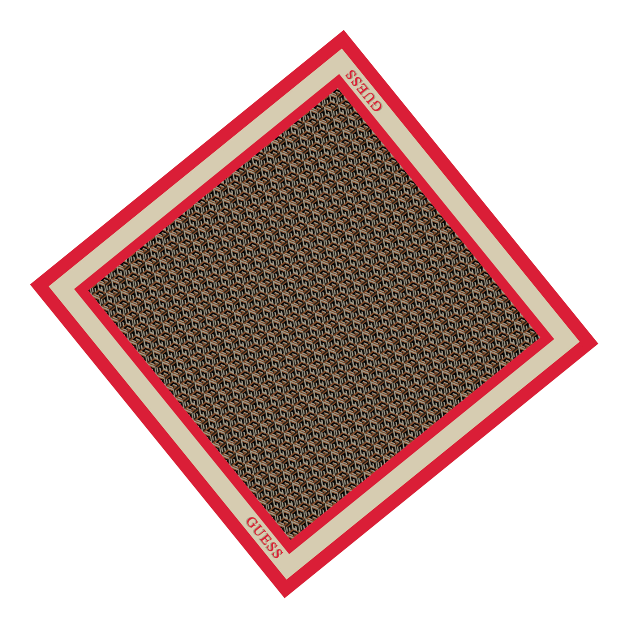 Guess, Silvana, Textile Scarf, Red, 90 x 90, For Women