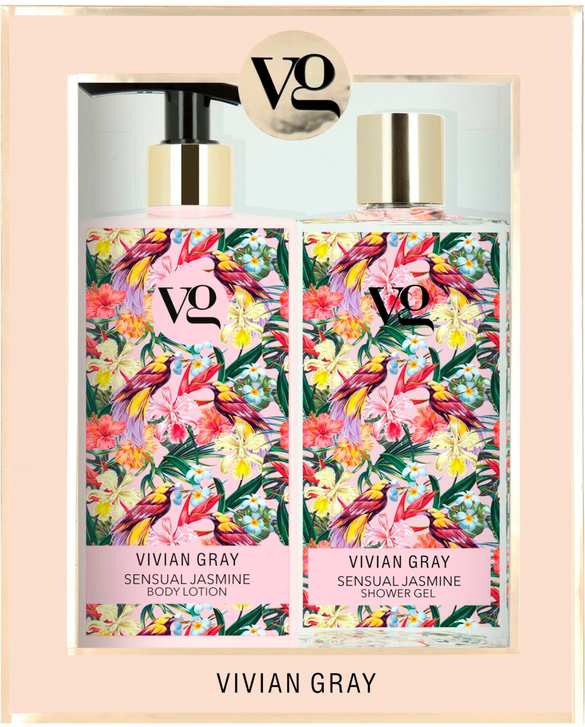 Vivian Gray: Duygusal Yasemin, Nemlendirici, Duş Jeli, Tüm Cilt Türleri İçin, 350 ml + Duygusal Jasmin, Nemi Sağlayıcı, Vücut Losyonu, 350 ml